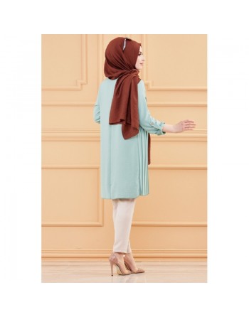 Tunique plissée style habillé pour femme (Tenue élégante pour hijab) - Couleur menthe 