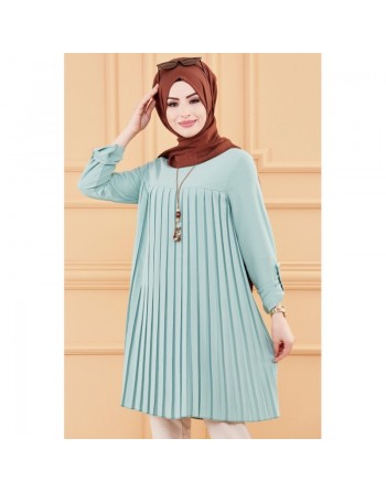 Tunique plissée style habillé pour femme (Tenue élégante pour hijab) - Couleur menthe 