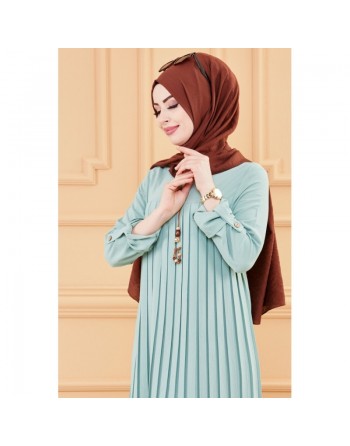 Tunique plissée style habillé pour femme (Tenue élégante pour hijab) - Couleur menthe 