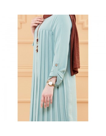 Tunique plissée style habillé pour femme (Tenue élégante pour hijab) - Couleur menthe 