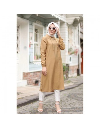 Tunique longue (Tuniques Hijab pour femme voilée) - Couleur camel 