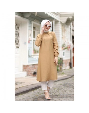 Tunique longue (Tuniques Hijab pour femme voilée) - Couleur camel 