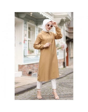 Tunique longue (Tuniques Hijab pour femme voilée) - Couleur camel 