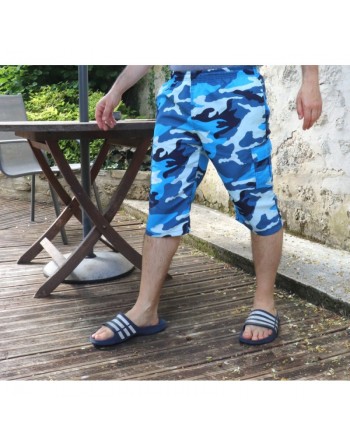 Pantacourt été - Short de bain - Bermuda de plage - Sarouel de Bain long genoux pour homme motif camouflage militaire -... 