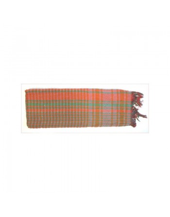Foulard palestinien blanc à carreaux rouge, orange et vert (100% coton) 