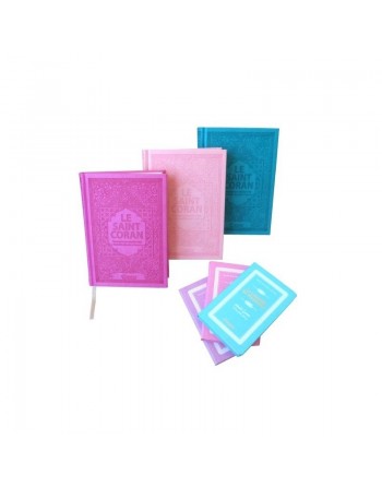 Pack cadeau rose pour femmes : Le Saint Coran couverture cuir de luxe + La Citadelle du Musulman (tous deux en français-arabe...