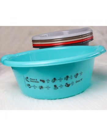 Récipient pédagogique pour faire les ablutions (woudou') avec illustration des différentes étapes - Couleur Gris clair 