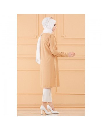 Tunique casual pour femme (Boutique en ligne Vêtement Hijab - Mode Musulmane) - Couleur beige 