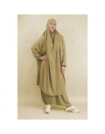 Ensemble Jilbab femme deux (2) pièces cape et sarouel (pantalon) - Couleur Beige 