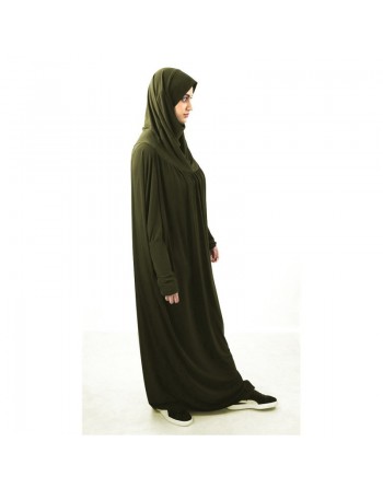 Jilbab ample une pièce - Marque Best Ummah (Boutique Jilbeb femme musulmane) - Couleur Kaki foncé 