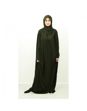 Jilbab ample une pièce - Marque Best Ummah (Boutique Jilbeb femme musulmane) - Couleur Kaki foncé 