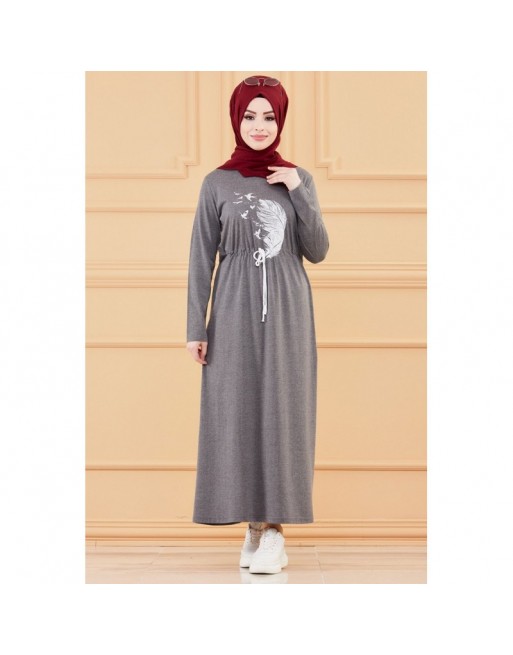 Robe décontractée (Vetement Hihab - Boutique en ligne France) - Couleur anthracite Robe décontractée (Vetement Hihab - Boutique en ligne France) - Couleur anthracite