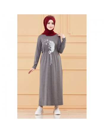 Robe décontractée (Vetement Hihab - Boutique en ligne France) - Couleur anthracite 