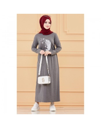 Robe décontractée (Vetement Hihab - Boutique en ligne France) - Couleur anthracite 