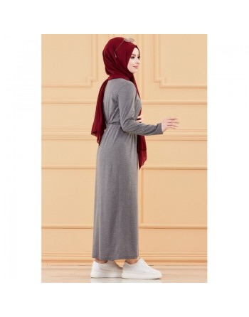 Robe décontractée (Vetement Hihab - Boutique en ligne France) - Couleur anthracite 