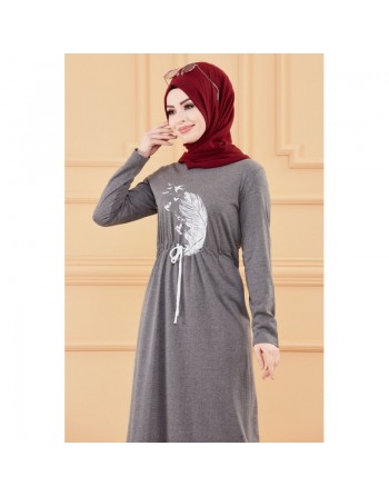 Robe décontractée (Vetement Hihab - Boutique en ligne France) - Couleur anthracite 