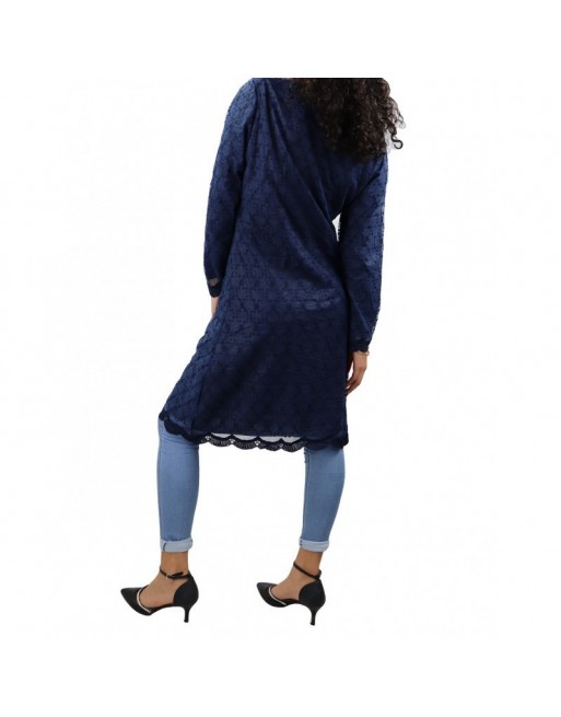 Robe-Tunique à dentelles doublée pour femme - Couleur Bleu marine Robe-Tunique à dentelles doublée pour femme - Couleur Bleu marine