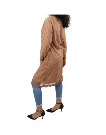Robe-Tunique à dentelles doublée pour femme - Couleur Camel 