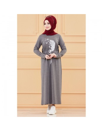 Robe décontractée (Vetement Hihab - Boutique en ligne France) - Couleur anthracite 