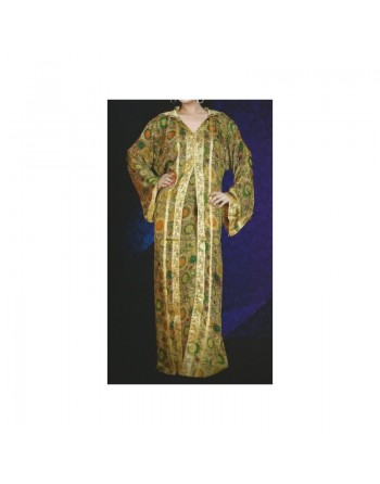 Robe orientale d'été avec motifs fleuris et capuche 
