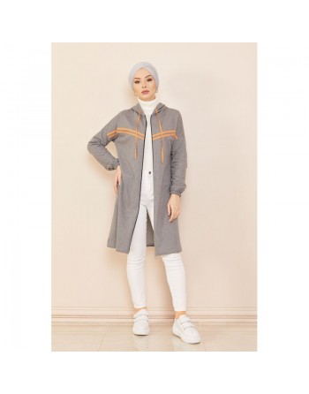 Veste Cardigan style décontracté (Vêtement moderne) - Couleur anthracite 