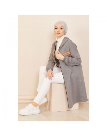 Veste Cardigan style décontracté (Vêtement moderne) - Couleur anthracite 