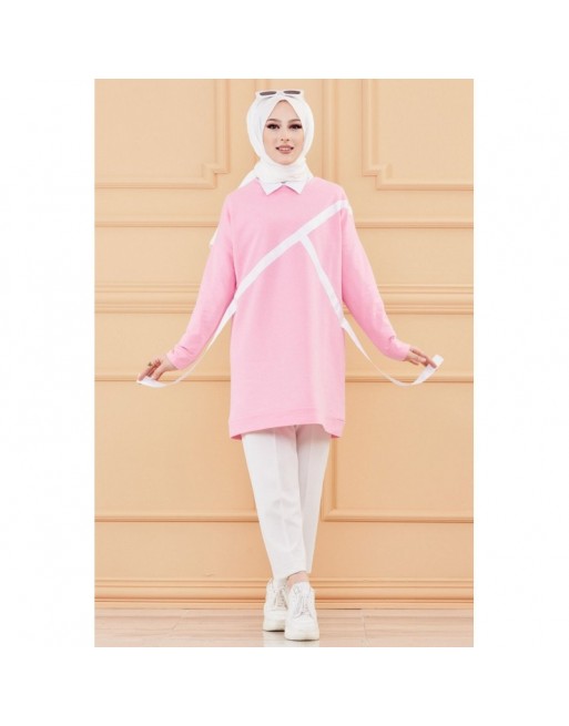 Tunique moderne pour femme - Sweat original pour hijab - Couleur rose Tunique moderne pour femme - Sweat original pour hijab - Couleur rose