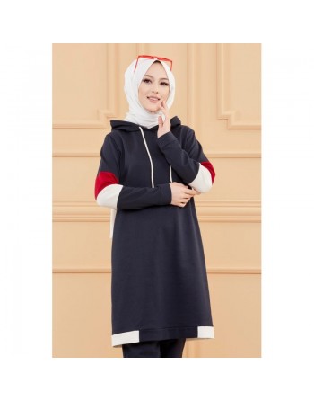 Ensemble décontracté et sport pour femme (Tenue Hijab moderne) - Couleur bleu marine 