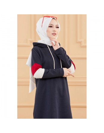 Ensemble décontracté et sport pour femme (Tenue Hijab moderne) - Couleur bleu marine 