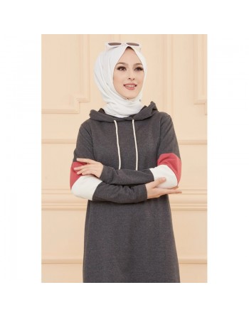 Ensemble décontracté et sport pour femme (Vêtement Hijab Mode) - Couleur anthracite 