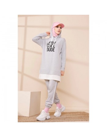 Survêtement avec extension blanche - Ensemble Sweat à capuche imprimé (Boutique Hijab France - Vente en ligne de... 
