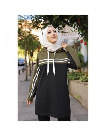 Survêtement femme (Boutique Vêtement Décontracté et Sport pour Hijab) - Couleur noir et kaki 