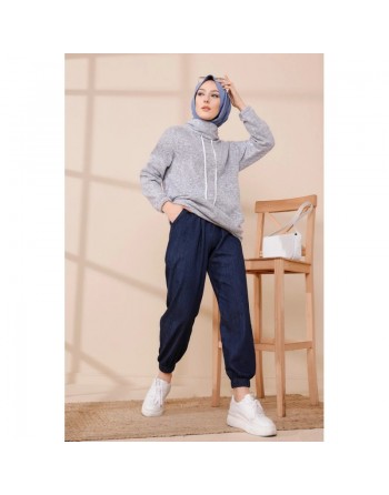 Sweat à capuche pour femme - Couleur gris clair 