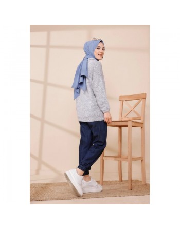 Sweat à capuche pour femme - Couleur gris clair 