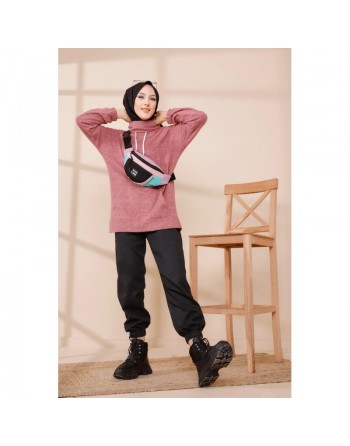 Sweat à capuche pour femme - Couleur saumon 