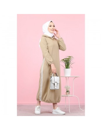 Tunique longue sport (vêtement moderne pour femme voilée) - Couleur Beige 
