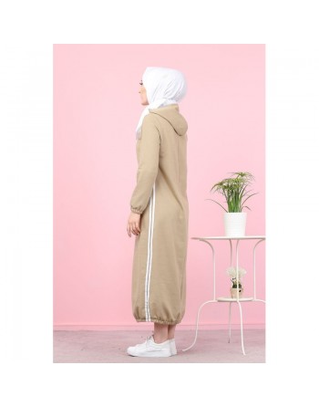 Tunique longue sport (vêtement moderne pour femme voilée) - Couleur Beige 