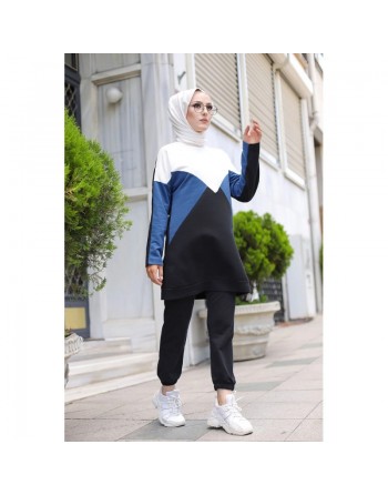 Tenue décontractée et sport deux pièces (Tunique et Pantalon) adaptée à la femme musulmane - Vêtement à 3 couleurs :... 