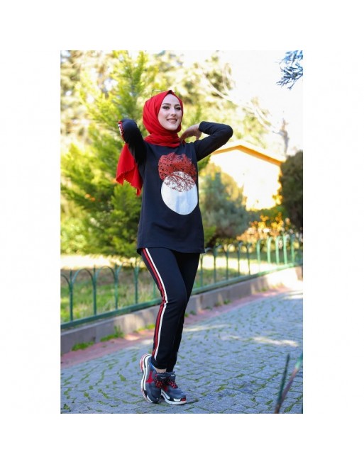 Ensemble décontracté et sport (Tenue de sport femme voilée) - Couleur noir Ensemble décontracté et sport (Tenue de sport femme voilée) - Couleur noir