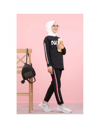 Ensemble survêtement Sportswear - Tenue décontractée et de sport femme musulmane - Sweat-shirts et pantalon jogging -... 