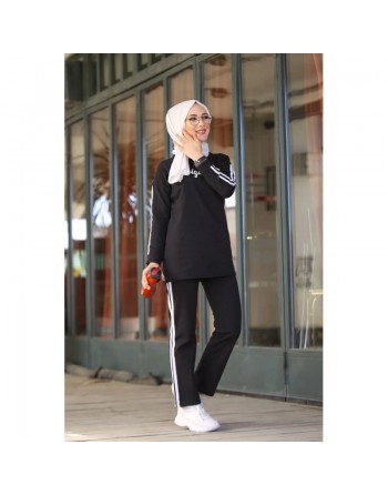 Survêtement "original" 2 pièces (Hijab Sport pour femme musulmane) - Couleur noir 