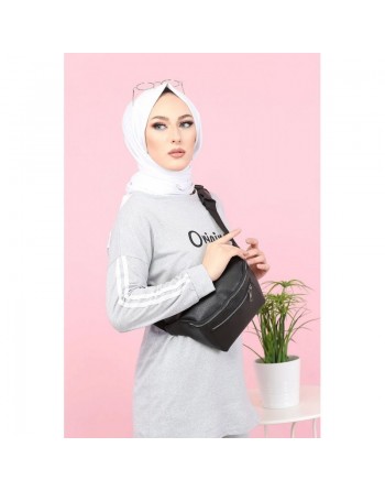 Survêtement "original" 2 pièces (Sweat-shirt et pantalon assorti) pour femme voilée - Couleur gris clair 