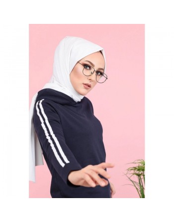 Tunique décontractée Sweat à capuche (Sweat-shirt femme voilée) - Couleur Bleue marine 
