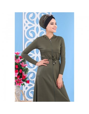 Robe longue zippée à capuche pour femme (Plusieurs couleurs disponibles) 