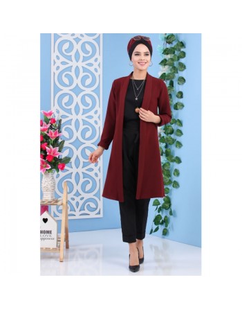 Veste mi-longue classique et sobre pour femme (Plusieurs couleurs disponibles) 