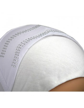 Hijab Blanc pailleté avec décoration et chaines fines 