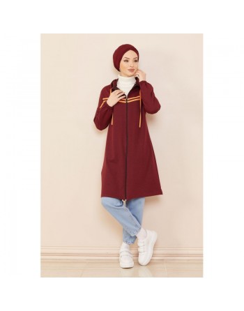 Veste Cardigan style décontracté (Vêtement moderne) - Couleur bordeaux 