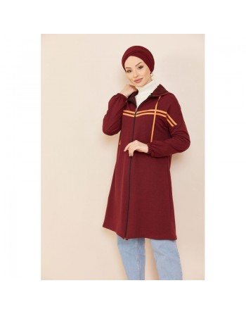 Veste Cardigan style décontracté (Vêtement moderne) - Couleur bordeaux 
