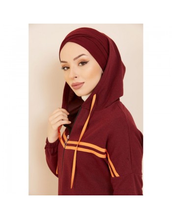 Veste Cardigan style décontracté (Vêtement moderne) - Couleur bordeaux 