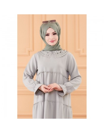Robe ample style habillé (Vêtement chic pour femme voilée 2024) - Couleur menthe 